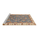 Sideview of Machine Washable Abstract Tan Brown Rug, wshabs3106