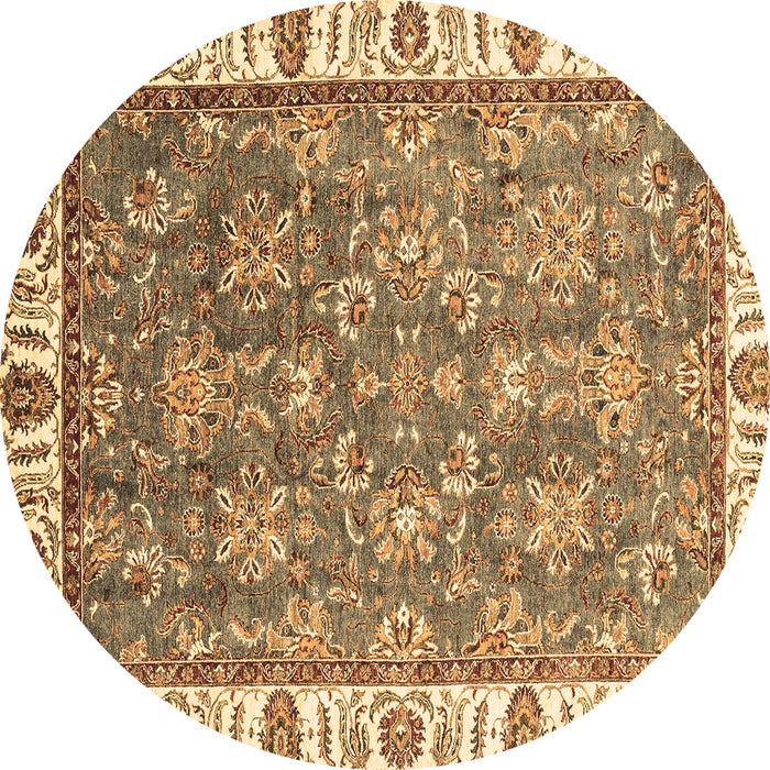 Round Abstract Brown Modern Rug, abs3106brn