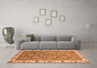 Machine Washable Abstract Orange Modern Area Rugs in a Living Room, wshabs3106org