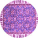 Round Abstract Purple Modern Rug, abs3106pur