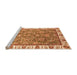 Sideview of Machine Washable Abstract Orange Modern Area Rugs, wshabs3106org