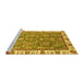 Sideview of Machine Washable Abstract Yellow Modern Rug, wshabs3106yw