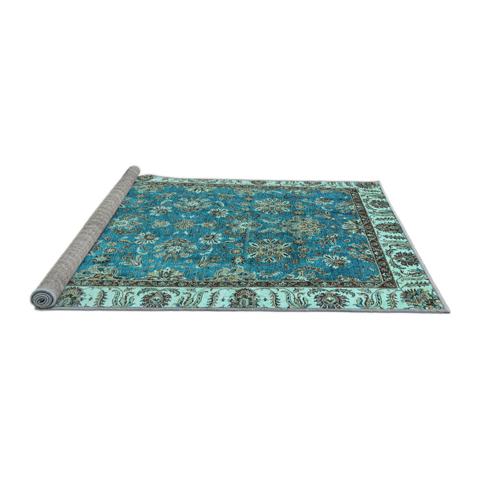 Sideview of Machine Washable Abstract Light Blue Modern Rug, wshabs3106lblu