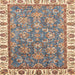 Square Machine Washable Abstract Tan Brown Rug, wshabs3106