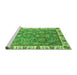 Sideview of Machine Washable Abstract Green Modern Area Rugs, wshabs3106grn