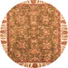 Round Abstract Orange Modern Rug, abs3106org