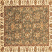 Square Machine Washable Abstract Brown Modern Rug, wshabs3106brn