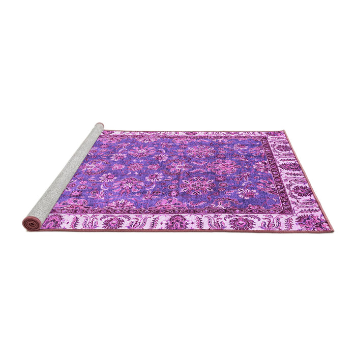 Sideview of Machine Washable Abstract Purple Modern Area Rugs, wshabs3106pur