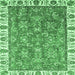 Square Machine Washable Abstract Emerald Green Modern Area Rugs, wshabs3106emgrn