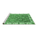 Sideview of Machine Washable Abstract Emerald Green Modern Area Rugs, wshabs3106emgrn