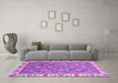 Machine Washable Abstract Purple Modern Area Rugs in a Living Room, wshabs3106pur