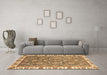 Machine Washable Abstract Brown Modern Rug in a Living Room,, wshabs3106brn