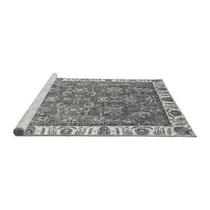 Sideview of Machine Washable Abstract Gray Modern Rug, wshabs3106gry