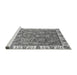 Sideview of Machine Washable Abstract Gray Modern Rug, wshabs3106gry