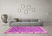 Machine Washable Abstract Pink Modern Rug in a Living Room, wshabs3106pnk