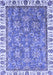 Machine Washable Abstract Blue Modern Rug, wshabs3106blu