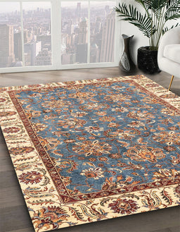 Machine Washable Abstract Tan Brown Rug in a Family Room, wshabs3106