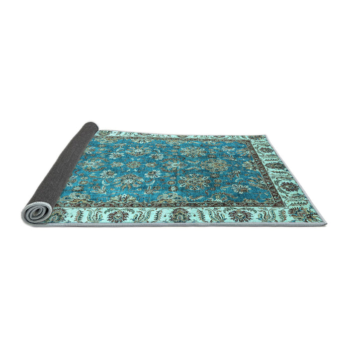 Sideview of Abstract Light Blue Modern Rug, abs3106lblu