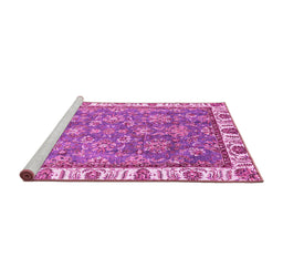 Sideview of Machine Washable Abstract Pink Modern Rug, wshabs3106pnk