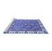 Sideview of Machine Washable Abstract Blue Modern Rug, wshabs3106blu