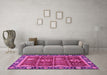 Machine Washable Oriental Pink Traditional Rug in a Living Room, wshabs3107pnk