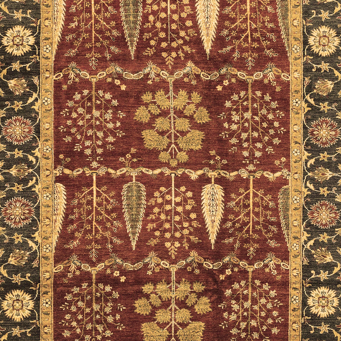 Machine Washable Oriental Brown Traditional Rug, wshabs3107brn