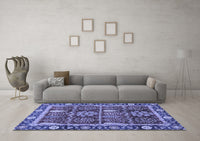 Machine Washable Oriental Blue Traditional Rug, wshabs3107blu