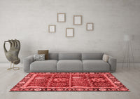 Machine Washable Oriental Red Traditional Rug, wshabs3107red