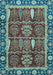 Machine Washable Oriental Light Blue Traditional Rug, wshabs3107lblu