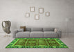 Machine Washable Oriental Green Traditional Area Rugs in a Living Room,, wshabs3107grn