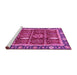 Sideview of Machine Washable Oriental Pink Traditional Rug, wshabs3107pnk