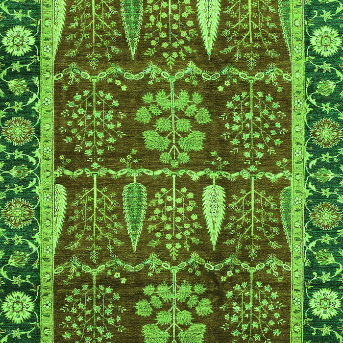 Machine Washable Oriental Green Traditional Area Rugs, wshabs3107grn