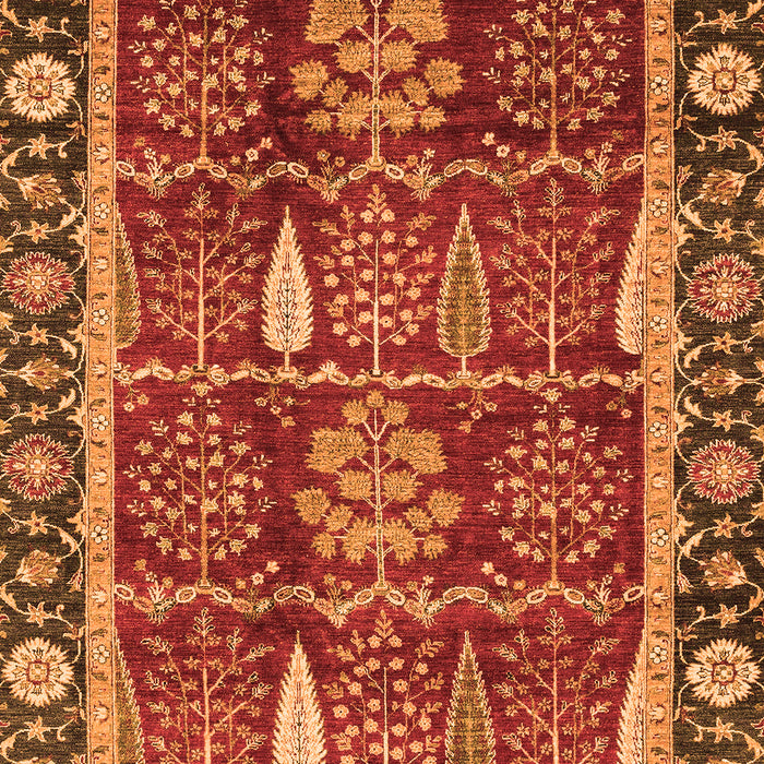 Machine Washable Oriental Orange Traditional Area Rugs, wshabs3107org