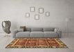 Machine Washable Oriental Brown Traditional Rug in a Living Room,, wshabs3107brn