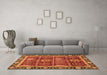 Machine Washable Oriental Orange Traditional Area Rugs in a Living Room, wshabs3107org