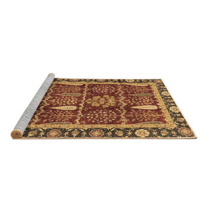 Sideview of Machine Washable Oriental Brown Traditional Rug, wshabs3107brn