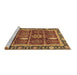 Sideview of Machine Washable Oriental Brown Traditional Rug, wshabs3107brn