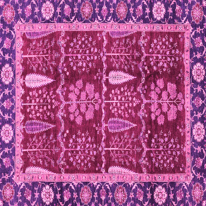 Square Machine Washable Oriental Pink Traditional Rug, wshabs3107pnk