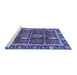 Sideview of Machine Washable Oriental Blue Traditional Rug, wshabs3107blu