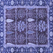 Square Oriental Blue Traditional Rug, abs3107blu