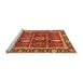 Sideview of Machine Washable Oriental Orange Traditional Area Rugs, wshabs3107org