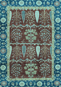 Oriental Light Blue Traditional Rug, abs3107lblu