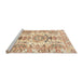 Sideview of Machine Washable Abstract Chocolate Brown Rug, wshabs3108