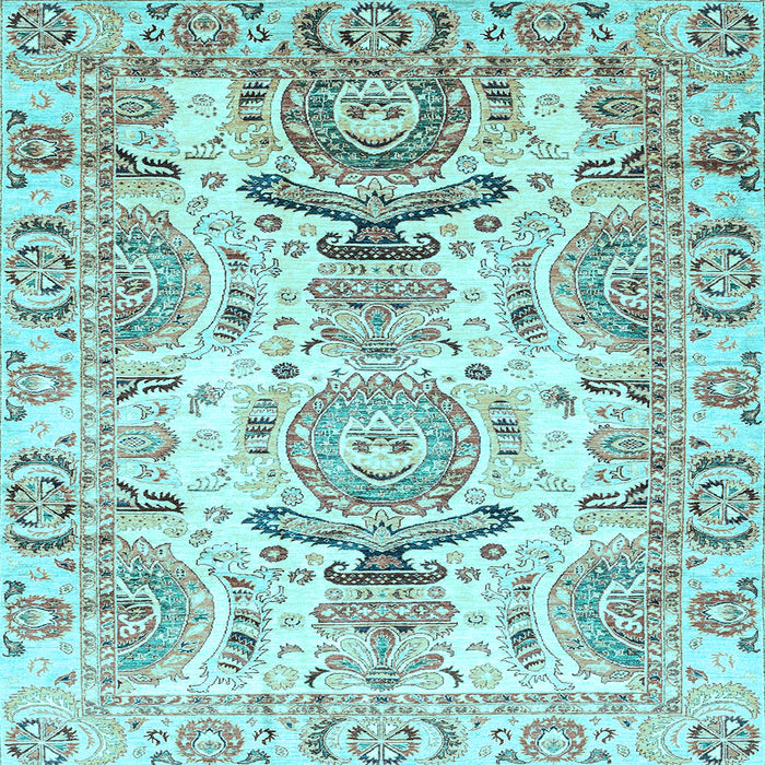 Square Abstract Light Blue Modern Rug, abs3108lblu