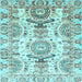 Square Abstract Light Blue Modern Rug, abs3108lblu