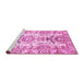 Sideview of Machine Washable Abstract Pink Modern Rug, wshabs3108pnk