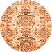 Round Abstract Orange Modern Rug, abs3108org