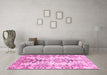 Machine Washable Abstract Pink Modern Rug in a Living Room, wshabs3108pnk