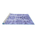 Sideview of Machine Washable Abstract Blue Modern Rug, wshabs3108blu