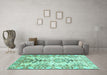 Machine Washable Abstract Turquoise Modern Area Rugs in a Living Room,, wshabs3108turq